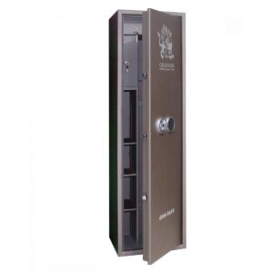 Збройовий сейф Сейф для зброї Griffon GE.450.E BROWN на 4 рушниці, сейф для рушниці, мисливський сейф