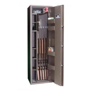 Збройовий сейф Сейф для зброї Griffon GE.450.K.L BROWN на 4 рушниці, сейф для рушниці, мисливський сейф