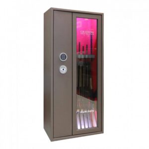 Збройовий сейф Сейф для зброї Griffon GG.700.E BROWN на 7 рушниць, сейф для рушниці, мисливський сейф